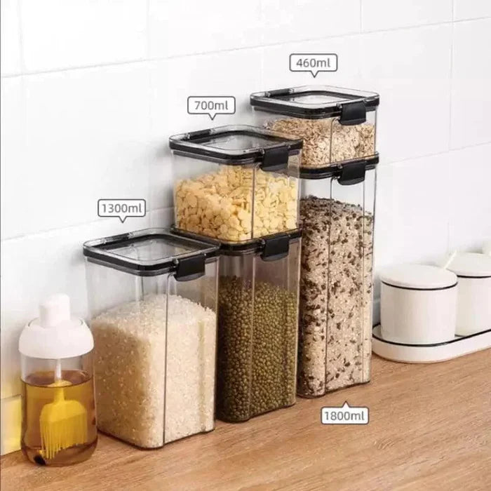 Recipientes herméticos transparentes para alimentos Lenogue con sello