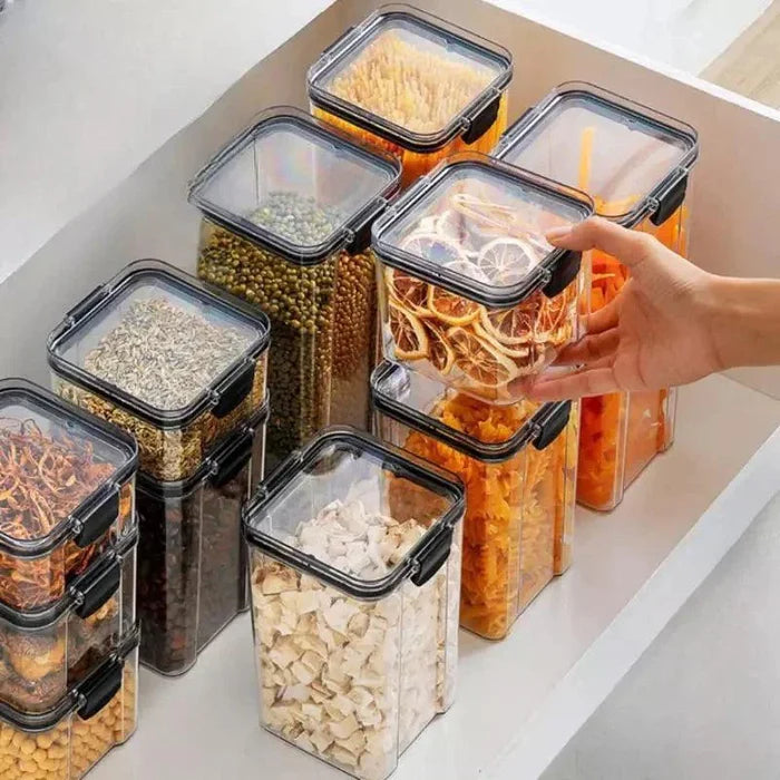 Recipientes herméticos transparentes para alimentos Lenogue con sello