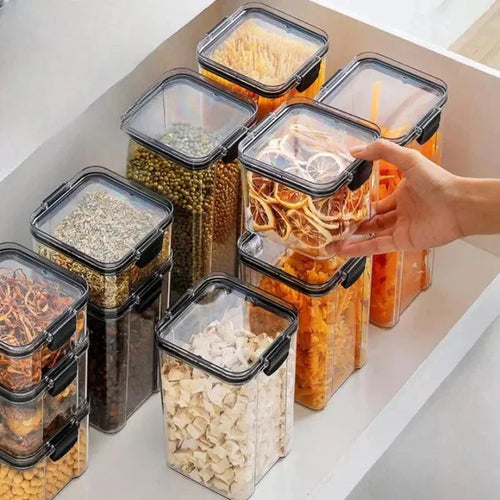 Recipientes herméticos transparentes para alimentos Lenogue con sello