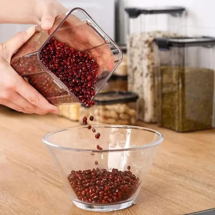 Recipientes herméticos transparentes para alimentos Lenogue con sello