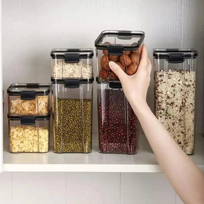 Recipientes herméticos transparentes para alimentos Lenogue con sello